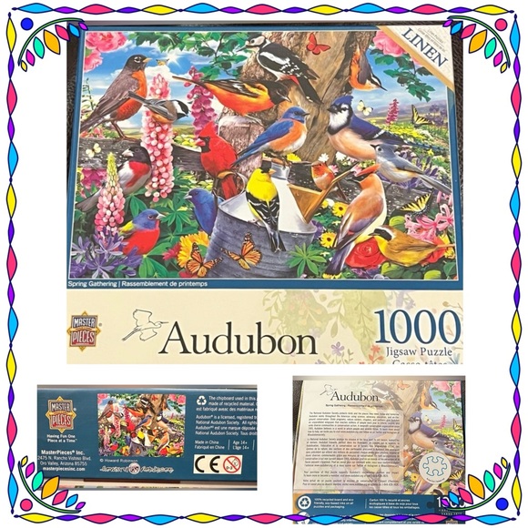 āSpring Gatheringā Master Pieces jigsaw puzzle - Audubon - 1000 pieces - Picture 2 of 6